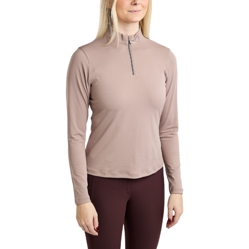 Montar MoMaddy Long Sleeved Polo w. Gun Metal Crystals