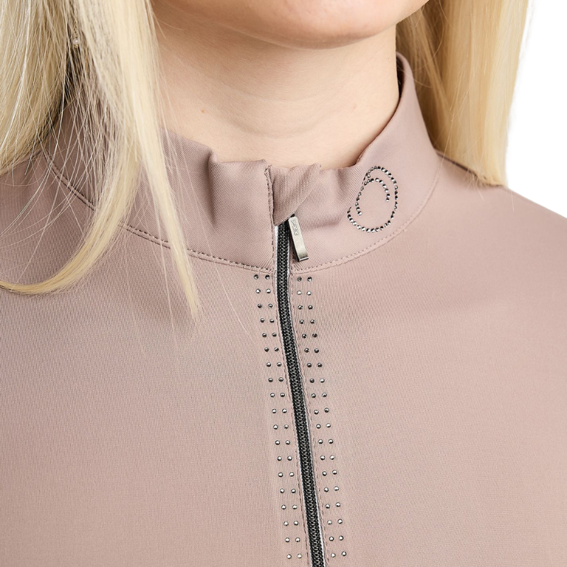 Montar MoMaddy Long Sleeved Polo w. Gun Metal Crystals
