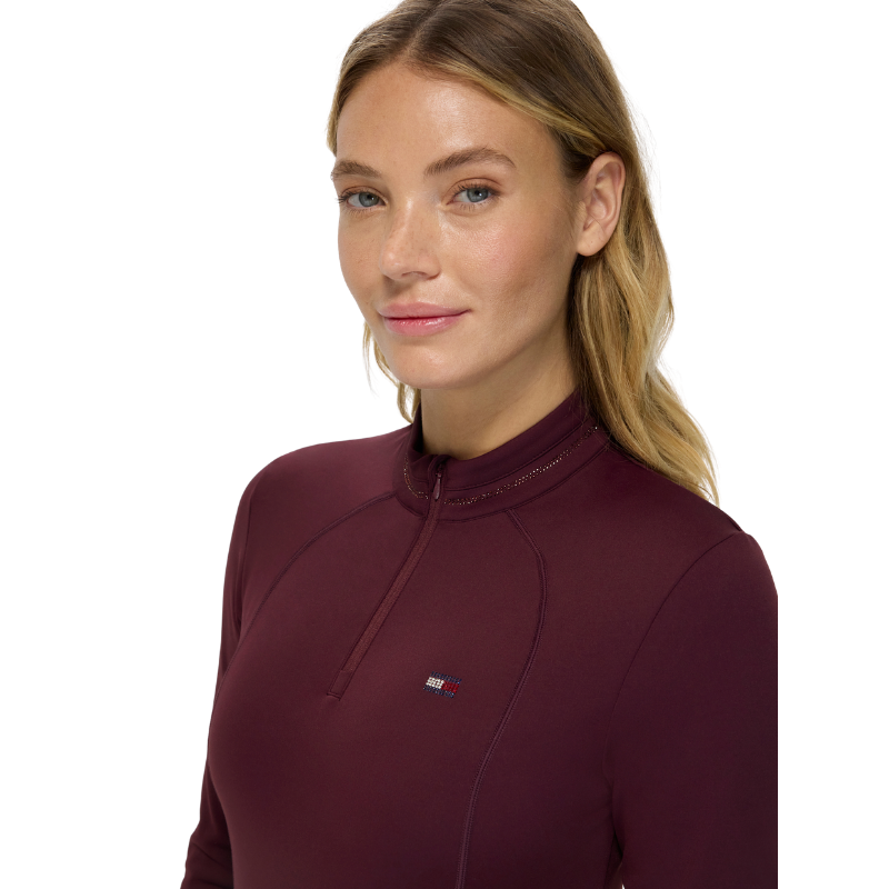 Tommy Hilfiger Cady 1/4 Zip Rhinestone Training Top