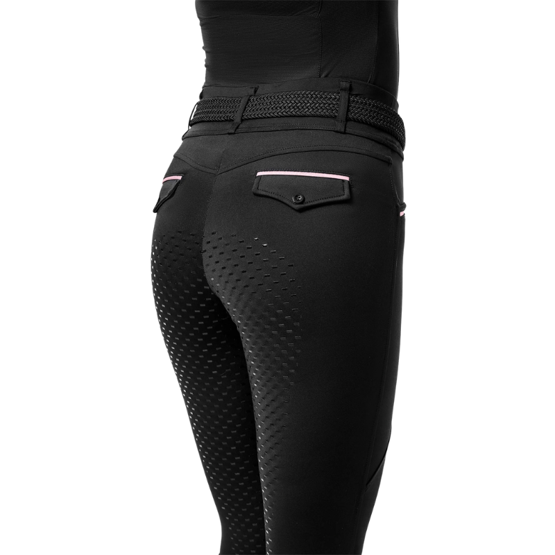 Riding Tights Premium Full Grip Black Pink Glimmer