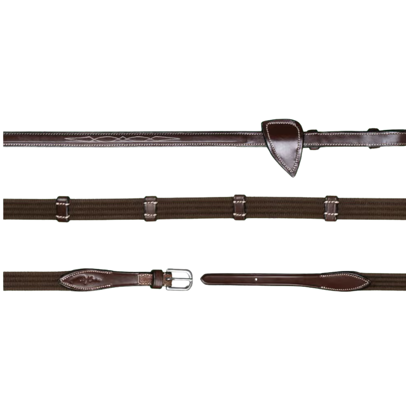 Dy'on 5/8 Web Reins With 9 Leather Loops
