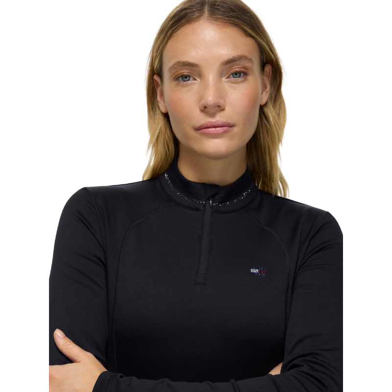 Tommy Hilfiger Cady 1/4 Zip Rhinestone Training Top
